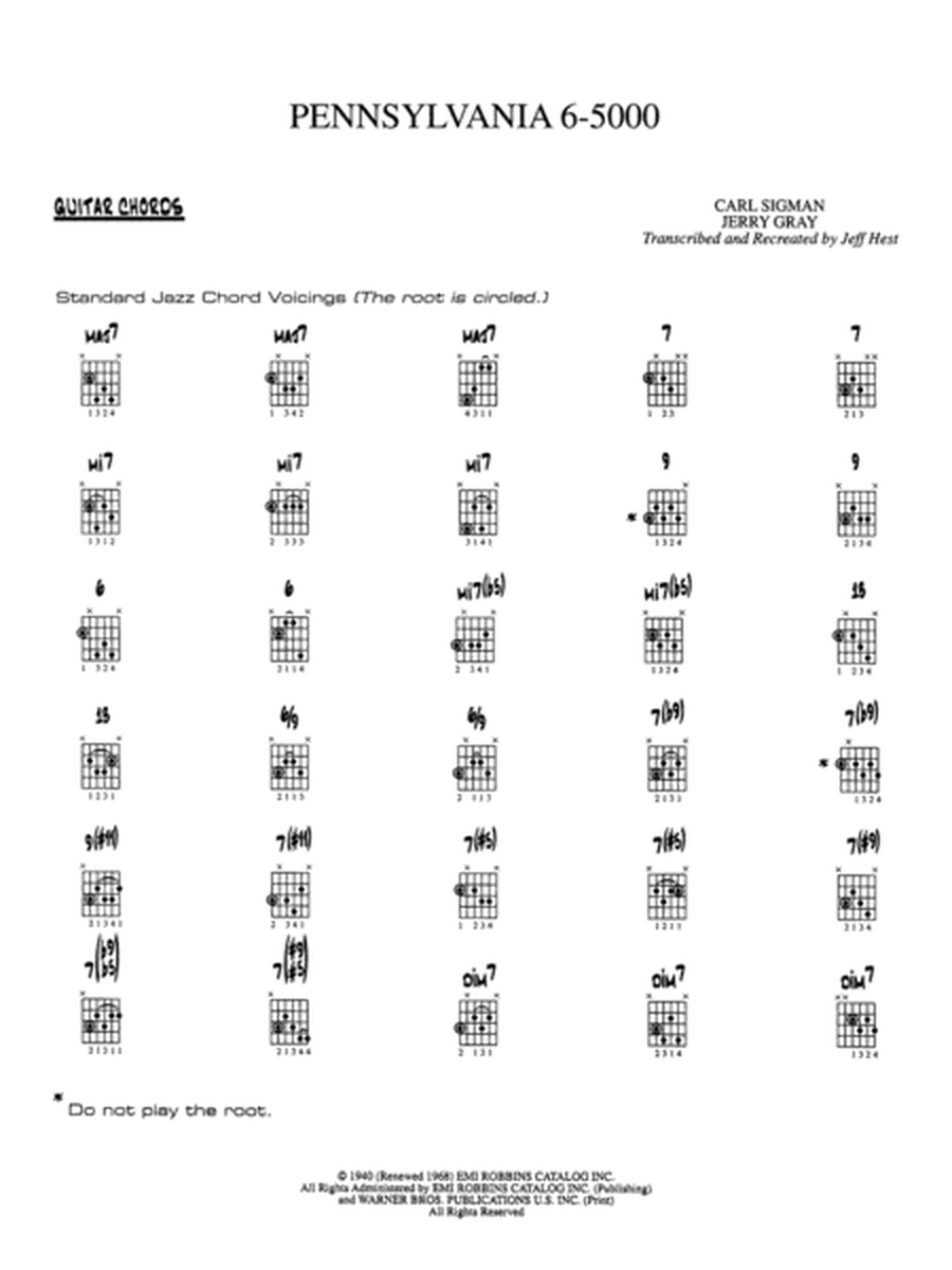Pennsylvania 6-5000: Guitar Chords
