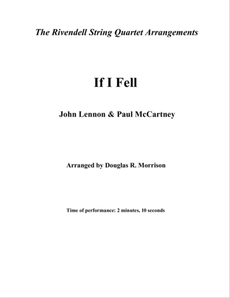 Book cover for If I Fell