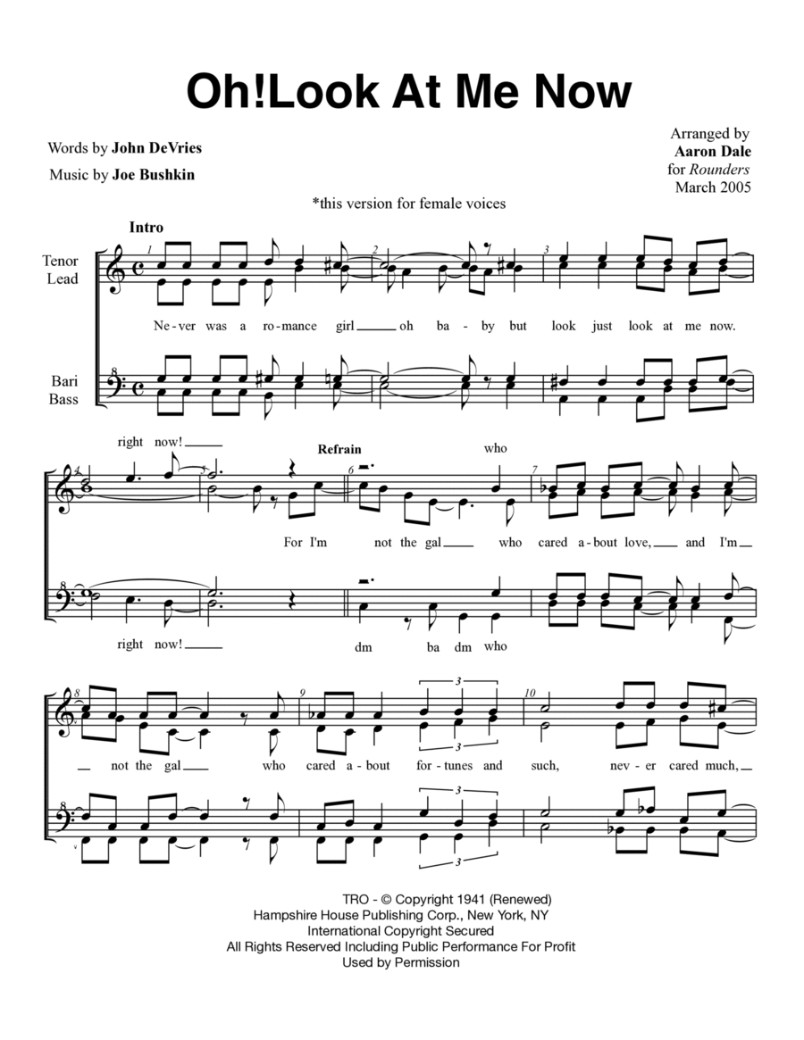 Oh! Look At Me Now SSAA scores gallery preview page 1
