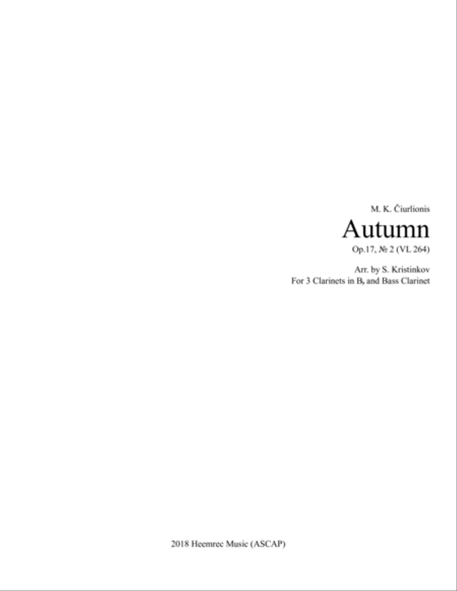 Autumn No. 2 Woodwind Quartet scores gallery preview page 1