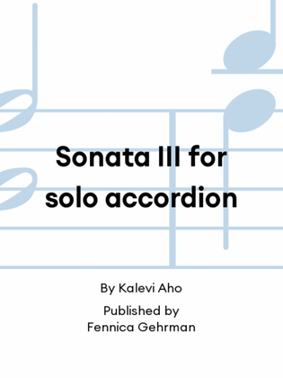 Sonata III for solo accordion