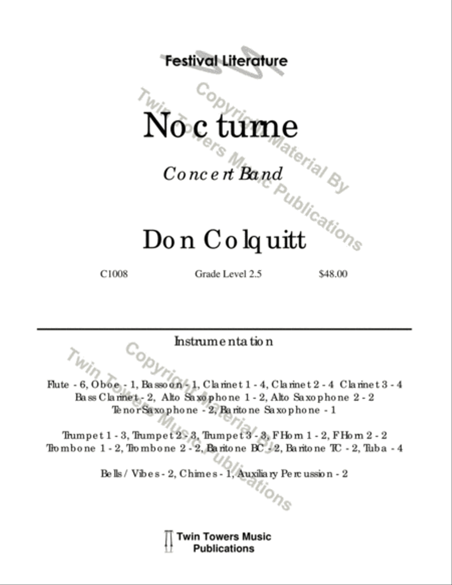 Nocturne Concert Band scores gallery preview page 2