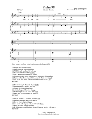 Psalm 98 BCP - for cantor with accompaniment and refrain
