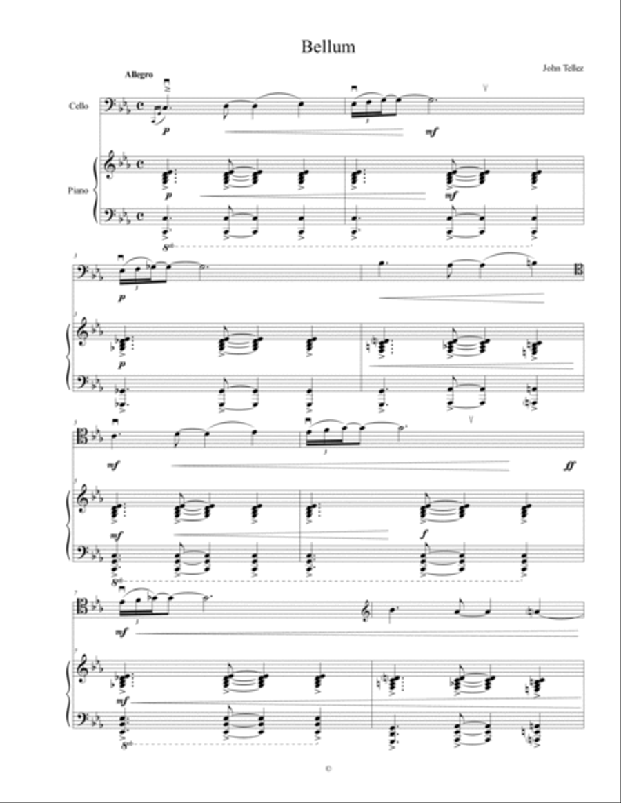 Bellum for Piano and Cello String Duet scores gallery preview page 2