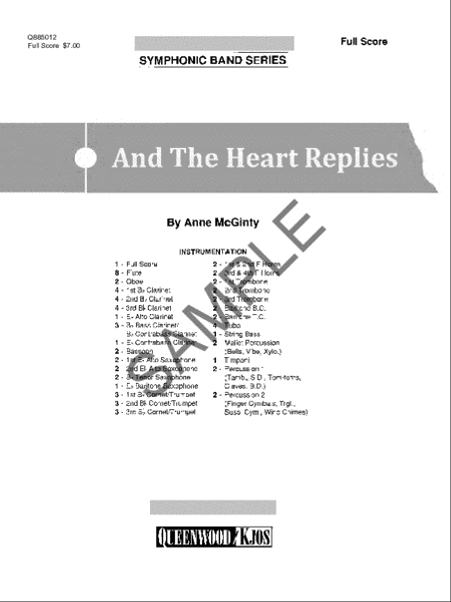 And the Heart Replies - Score Concert Band scores gallery preview page 2