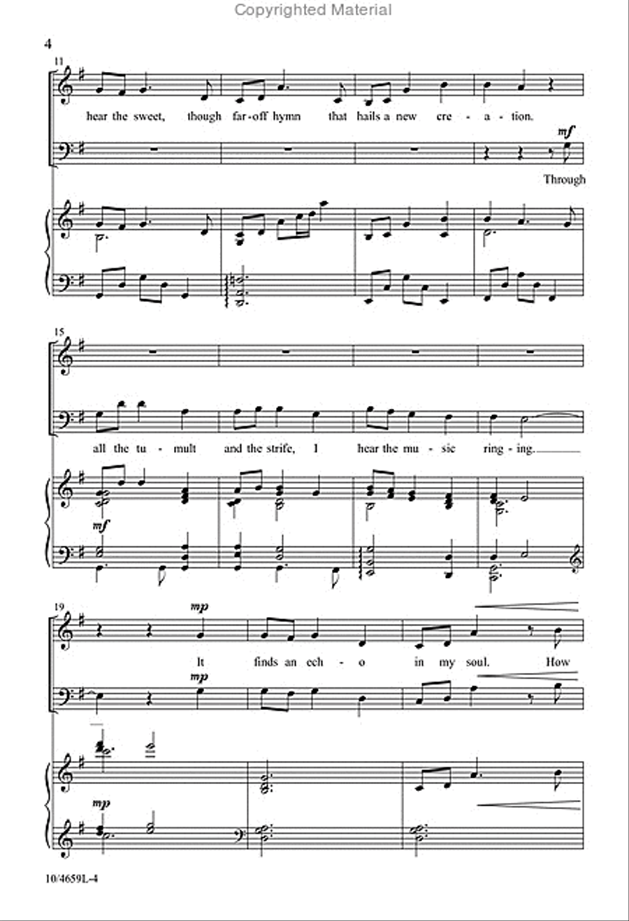 How Can I Keep from Singing? 4-Part scores gallery preview page 3