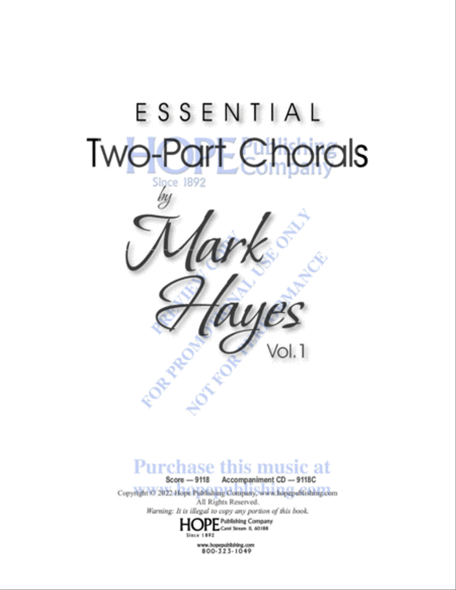 Essential Two-Part Chorals by Mark Hayes, Vol. 1 2-Part scores gallery preview page 4