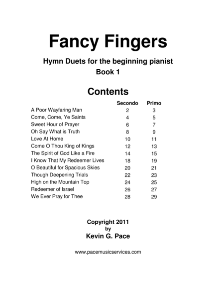 Fancy Fingers: Easy Sacred Piano Duets