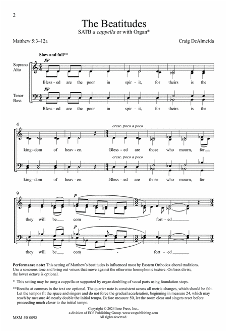 The Beatitudes 4-Part scores gallery preview page 2