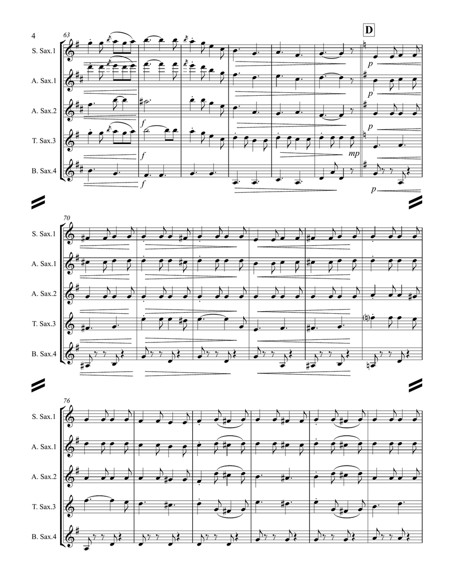 March - The Liberty Bell (for Saxophone Quartet SATB or AATB) March - The Liberty Bell (for Saxophone Quartet SATB or AATB) Saxophone Quartet scores gallery preview page 5