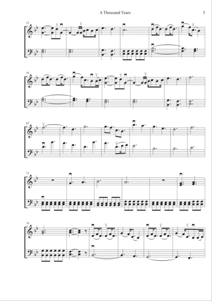 A Thousand Years String Duet scores gallery preview page 3