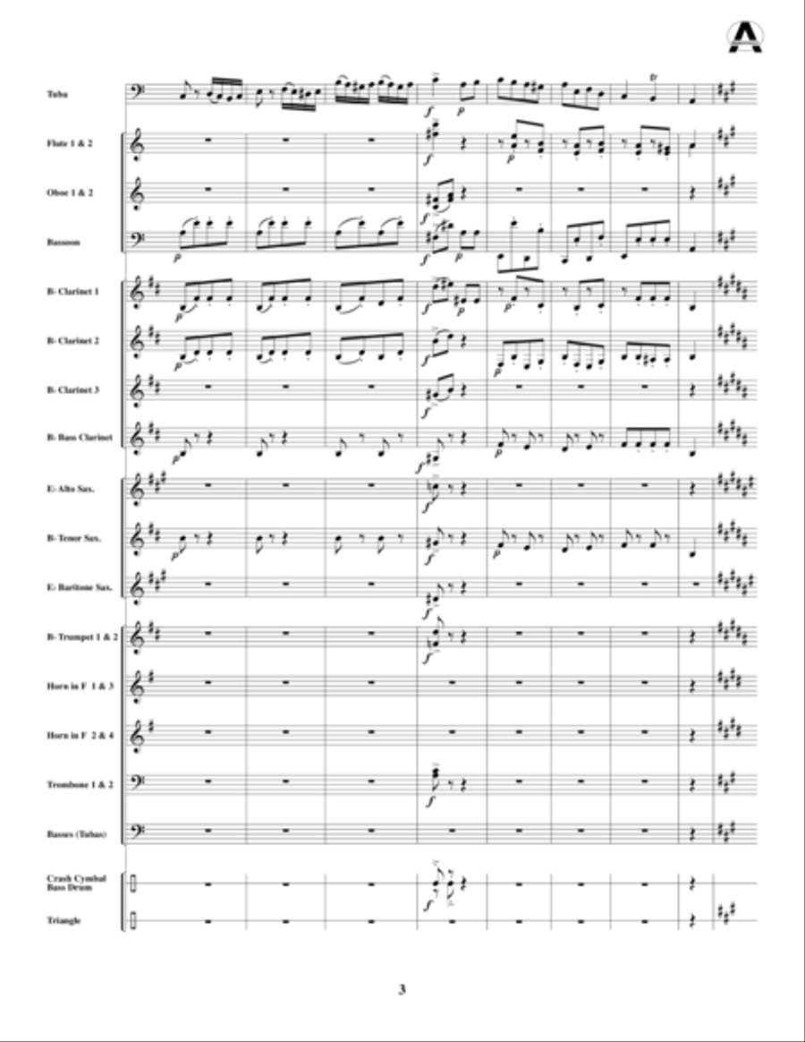 Piano Sonata in A (Third Movement --a.k.a. Turkish March) for tuba and concert band Concert Band scores gallery preview page 6
