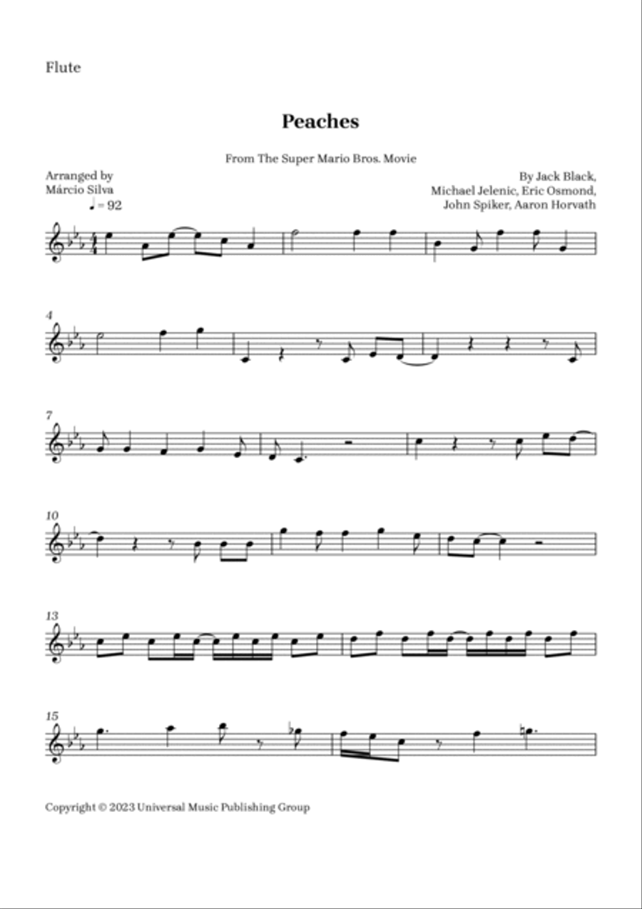 Peaches Flute Solo scores gallery preview page 4