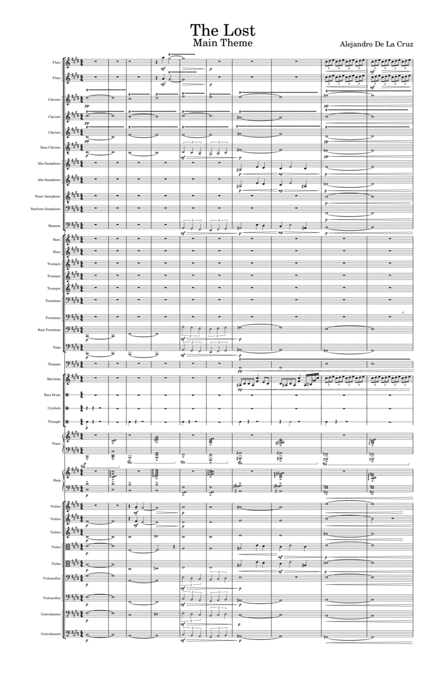 The Lost Theme Score String Orchestra scores gallery preview page 1