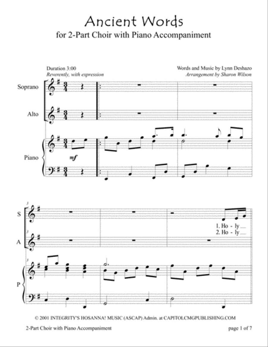 Ancient Words 2-Part scores gallery preview page 5