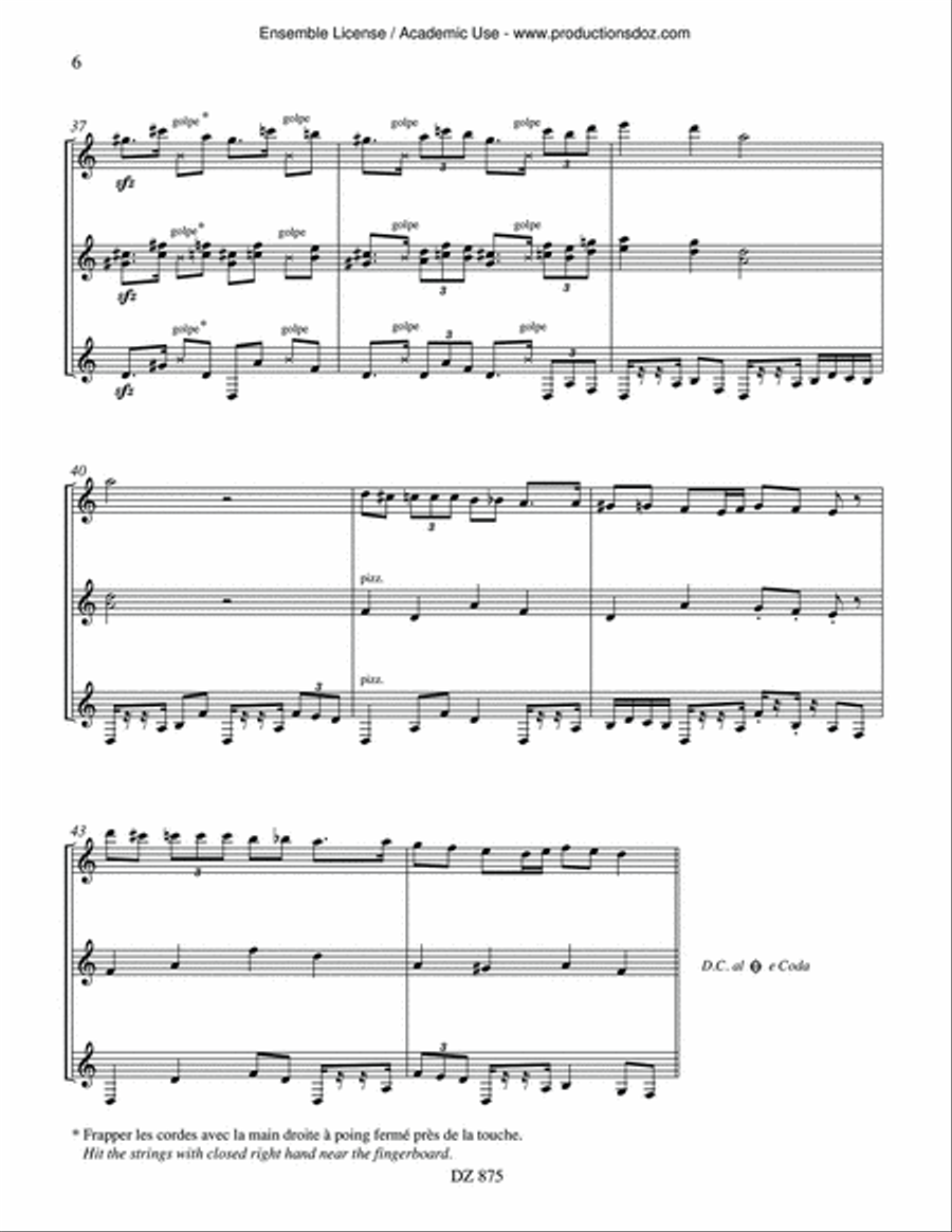 Tango égyptien Tango égyptien Guitar Ensemble scores gallery preview page 6