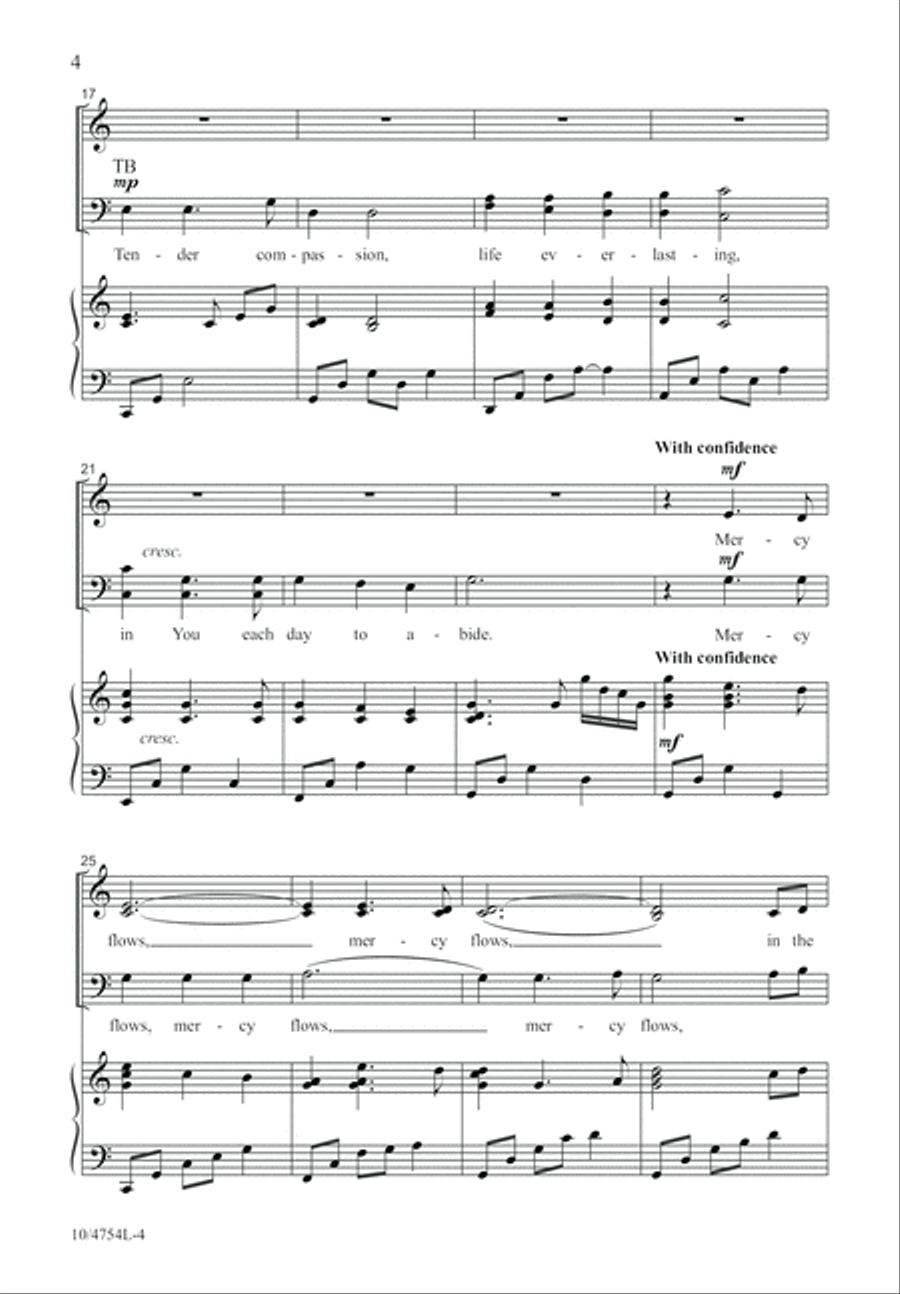 Mercy Flows 4-Part scores gallery preview page 4