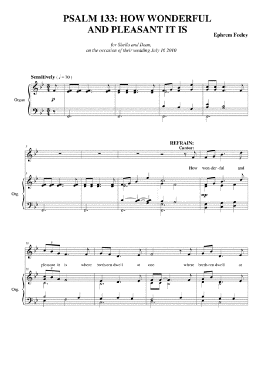 Psalm 133: How Wonderful and Pleasant it is SSA scores gallery preview page 2