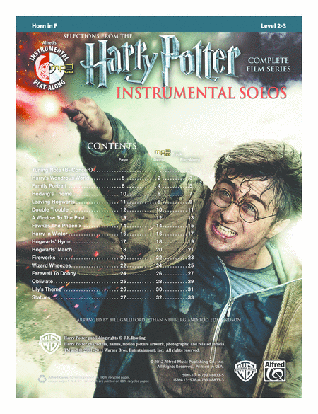 Harry Potter Instrumental Solos by Various Horn Solo - Sheet Music