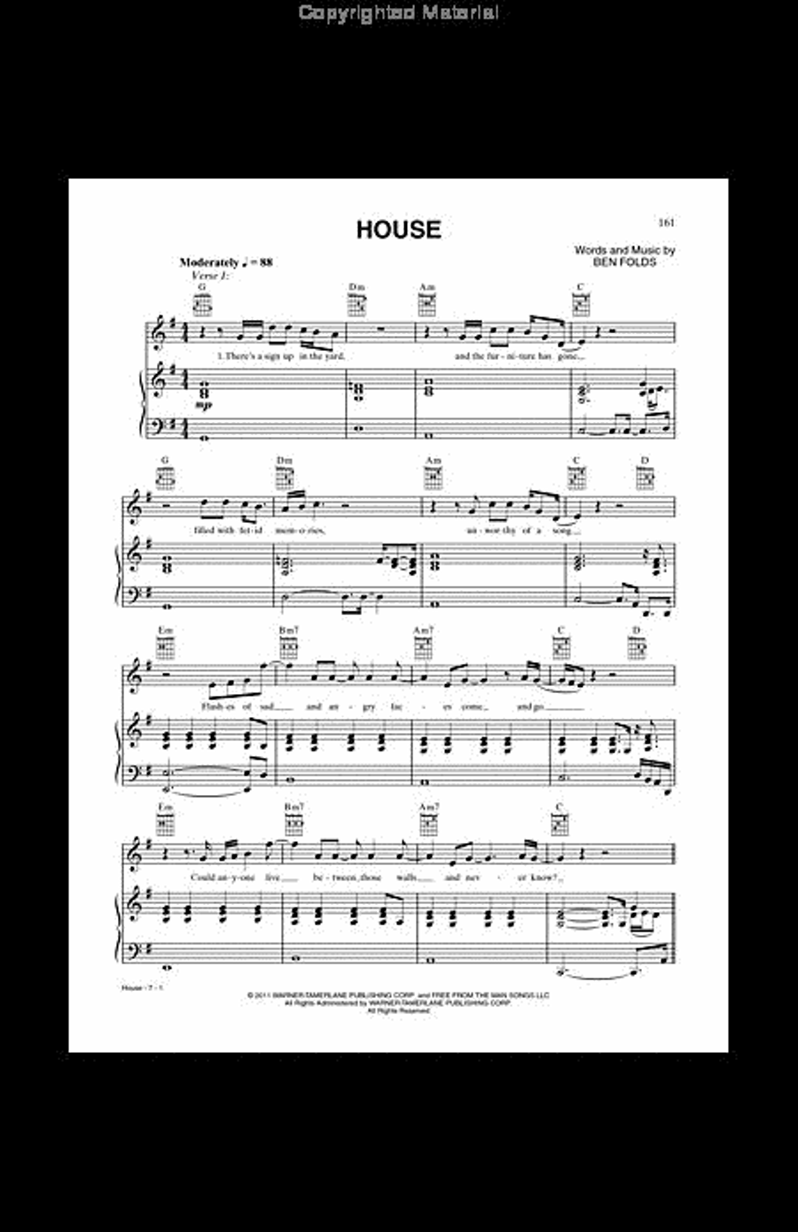 Ben Folds – The Best Imitation of Myself Piano, Vocal, Guitar scores gallery preview page 2