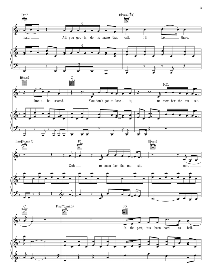 Remember The Music Remember The Music Piano, Vocal, Guitar scores gallery preview page 3