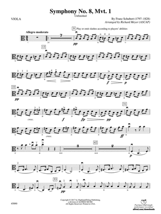 Book cover for Symphony No. 8, Mvt. 1: Viola