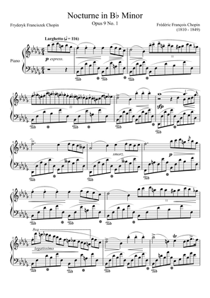 Nocturne Opus 9 No. 1 in Bb Minor