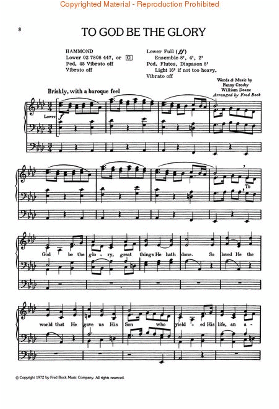 Fred Bock's Greatest Gospel Hits Organ scores gallery preview page 3