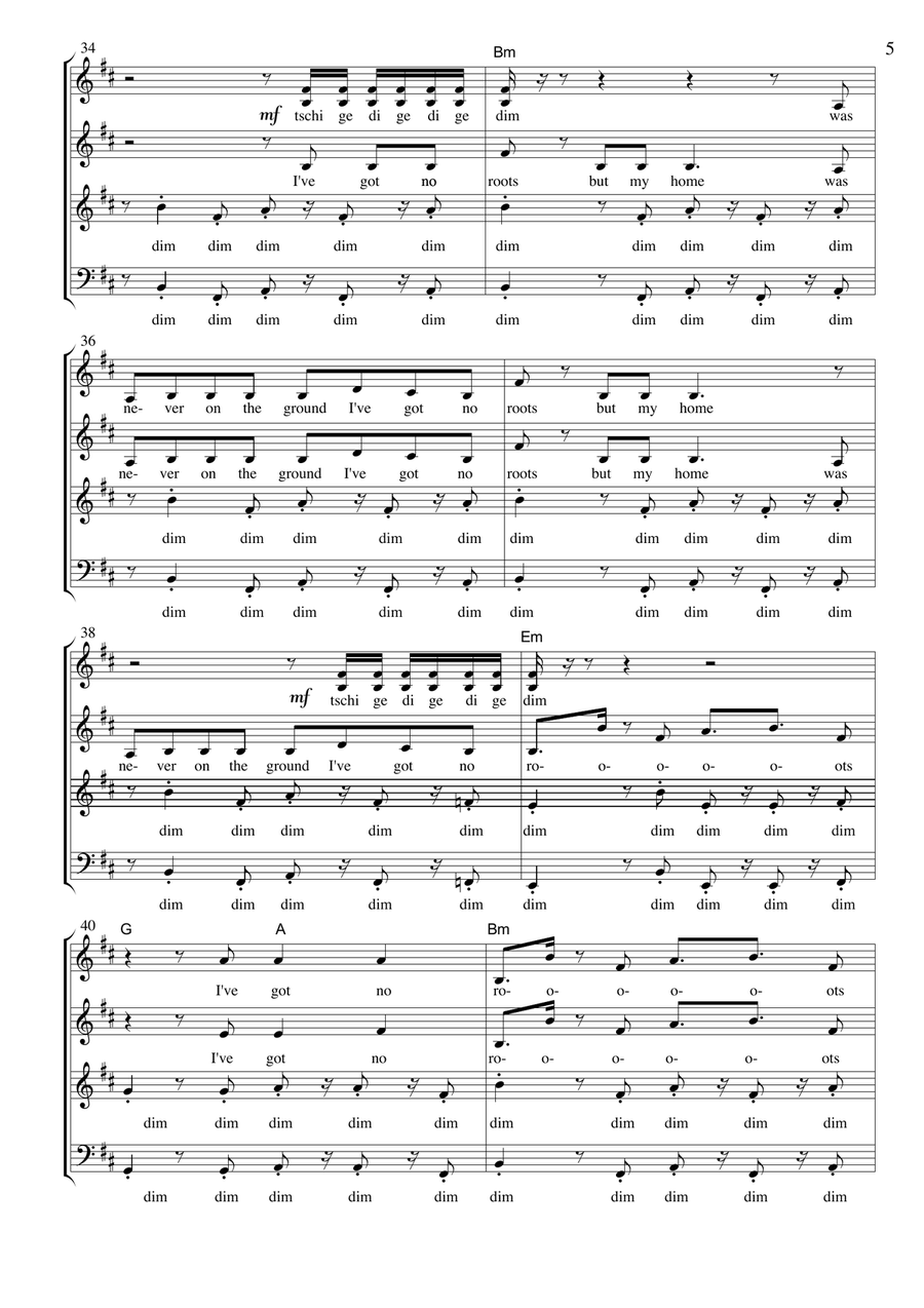 No Roots 4-Part scores gallery preview page 5