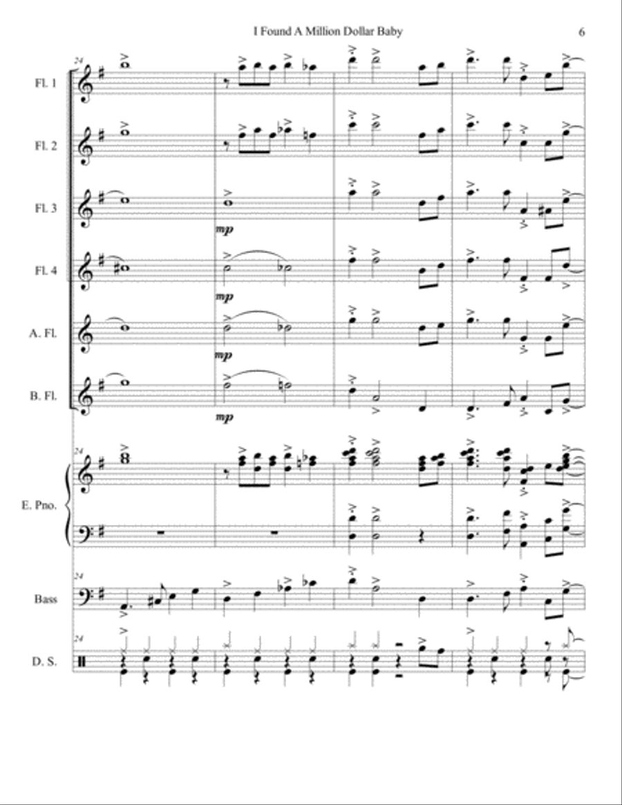 I Found A Million Dollar Baby In A 5 & 10 Store Woodwind Ensemble scores gallery preview page 6