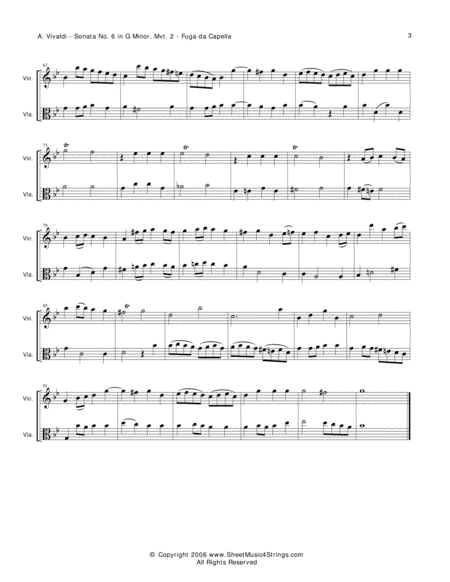 Vivaldi, A. - Sonata No.1 Mvt. 2 for Violin and Viola image number null