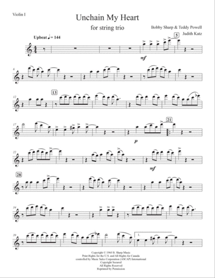 Unchain My Heart String Trio scores gallery preview page 5