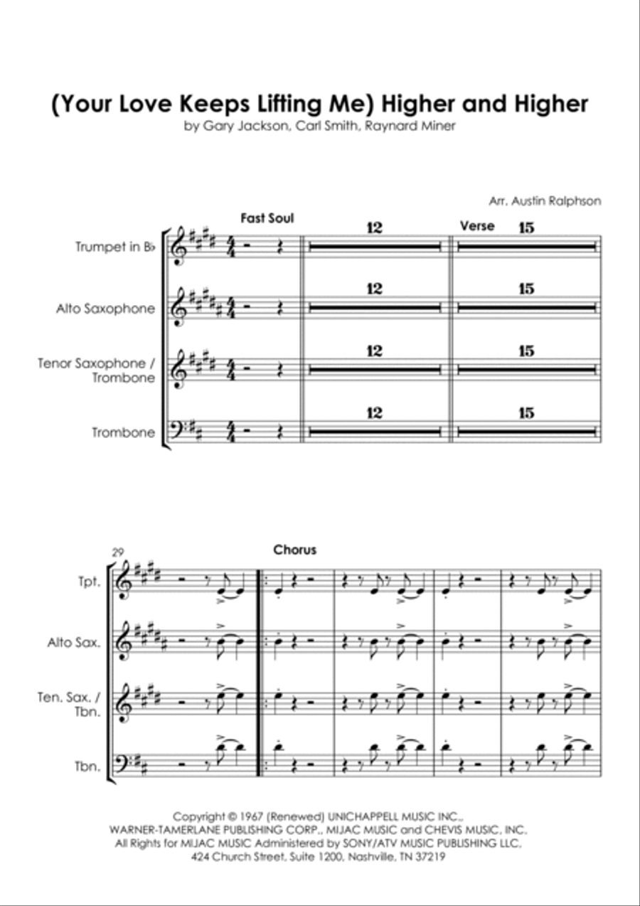 (your Love Has Lifted Me) Higher And Higher Tenor Saxophone scores gallery preview page 5