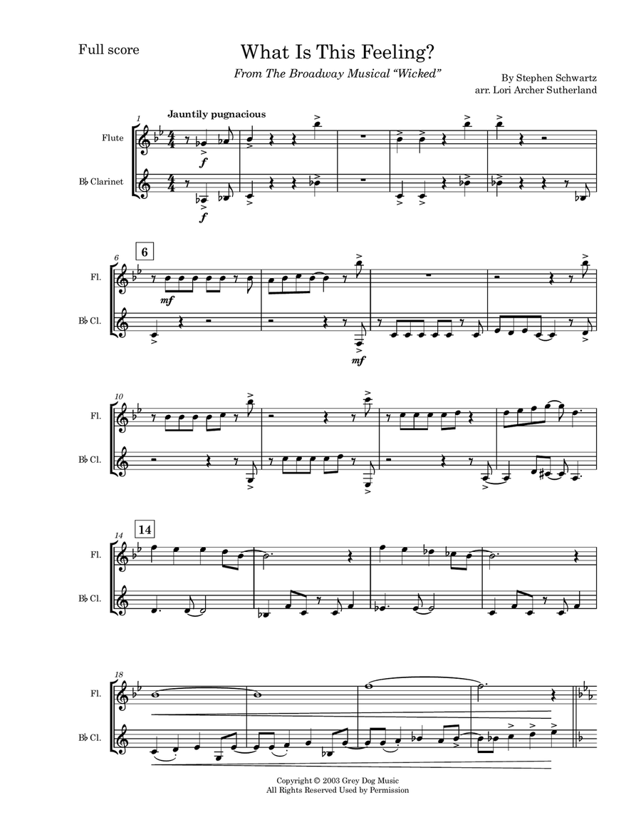 What Is This Feeling? Woodwind Duet scores gallery preview page 2