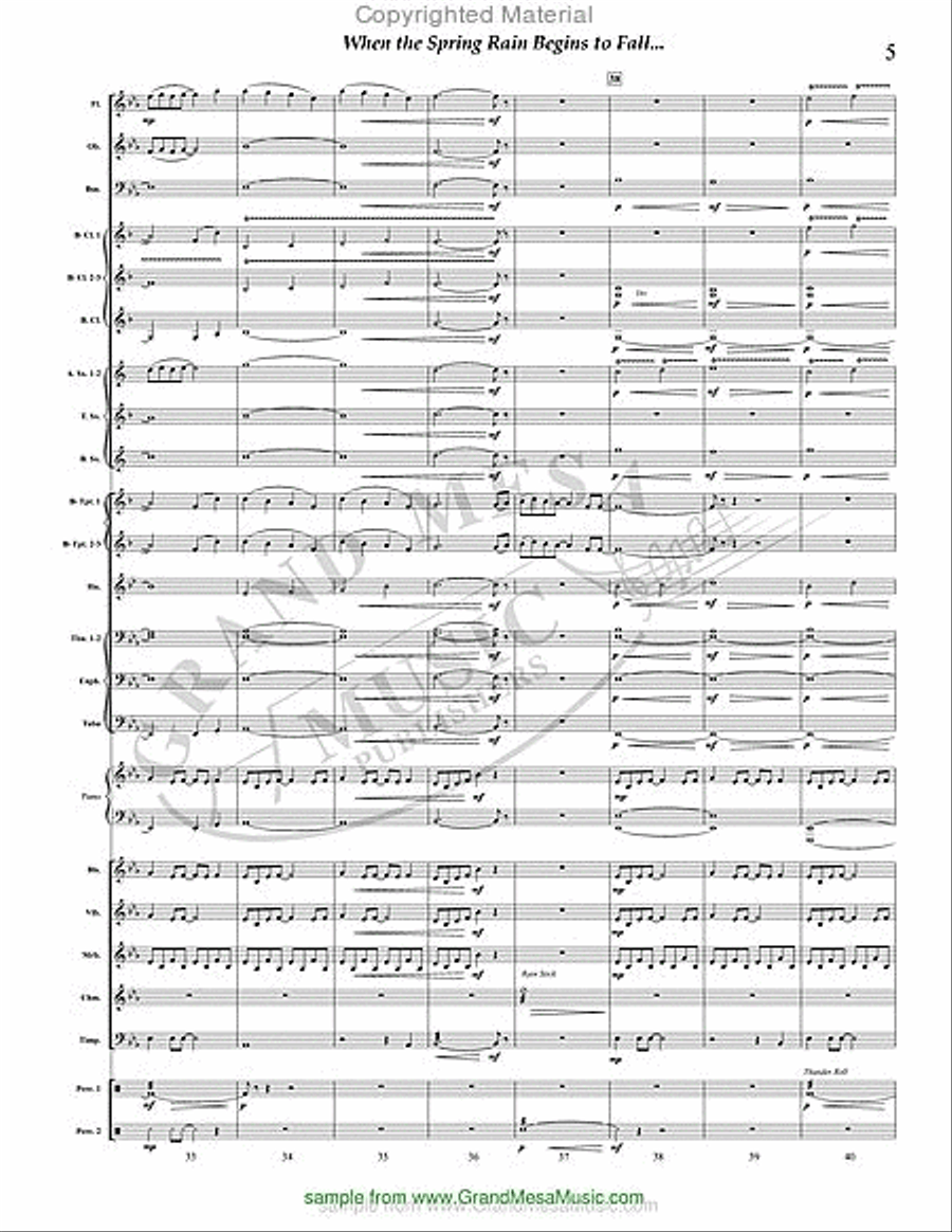When the Spring Rain Begins to Fall Concert Band scores gallery preview page 6
