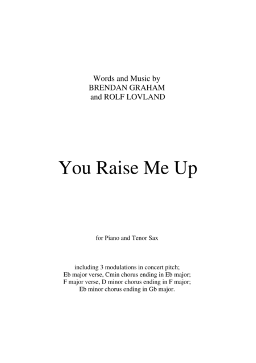 You Raise Me Up Tenor Saxophone scores gallery preview page 2
