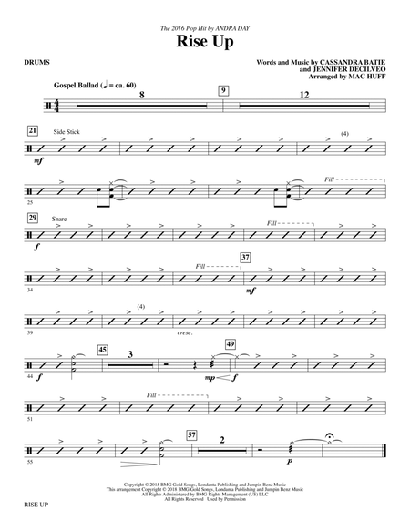 Rise Up (arr. Mac Huff) - Drums