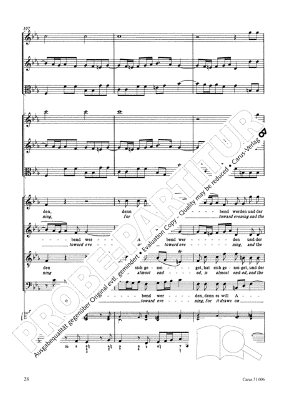 Stay with us, for it draws on toward evening (Bleib bei uns, denn es will Abend werden) 4-Part scores gallery preview page 29