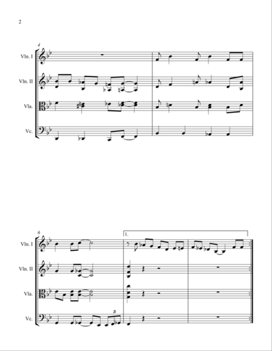 Basin Street Blues Basin Street Blues String Quartet scores gallery preview page 2