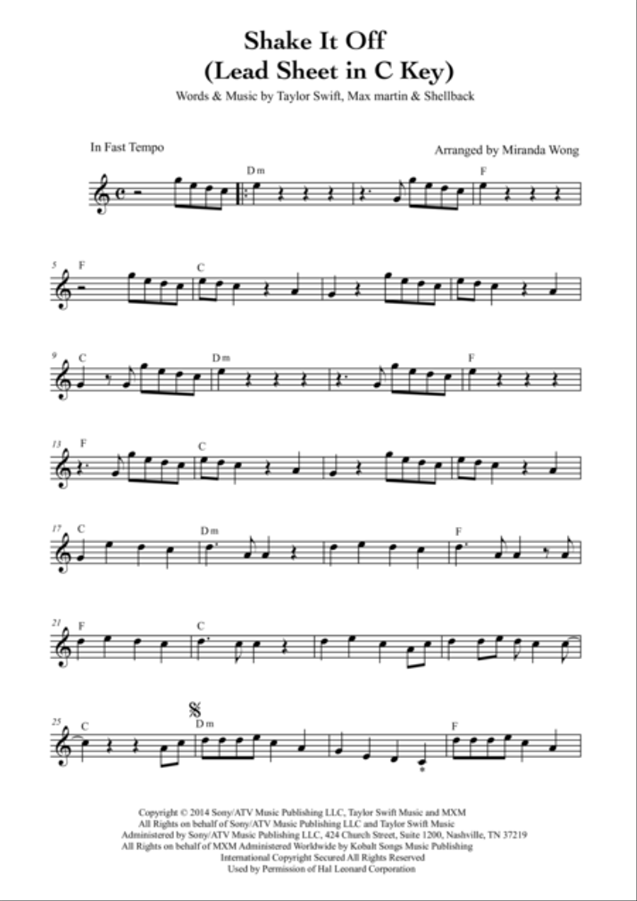 Shake It Off Large Ensemble scores gallery preview page 1