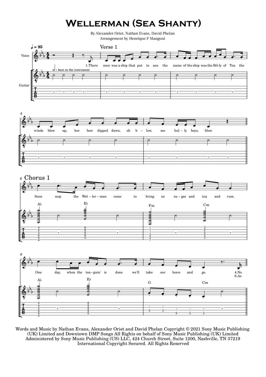 Wellerman Small Ensemble scores gallery preview page 1