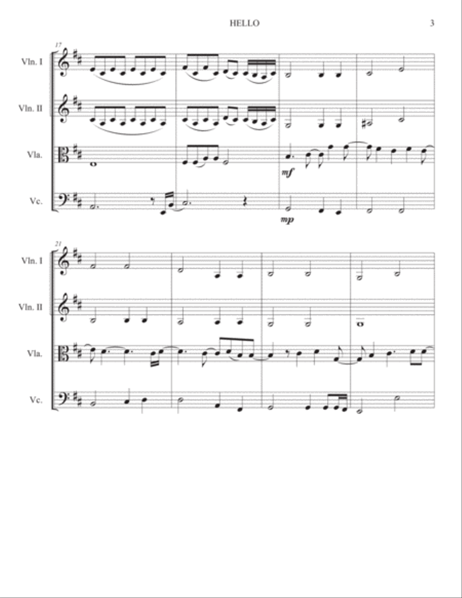 Hello String Quartet scores gallery preview page 3