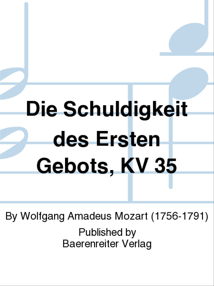 Die Schuldigkeit des Ersten Gebots K. 35 Orchestra scores gallery preview page 1