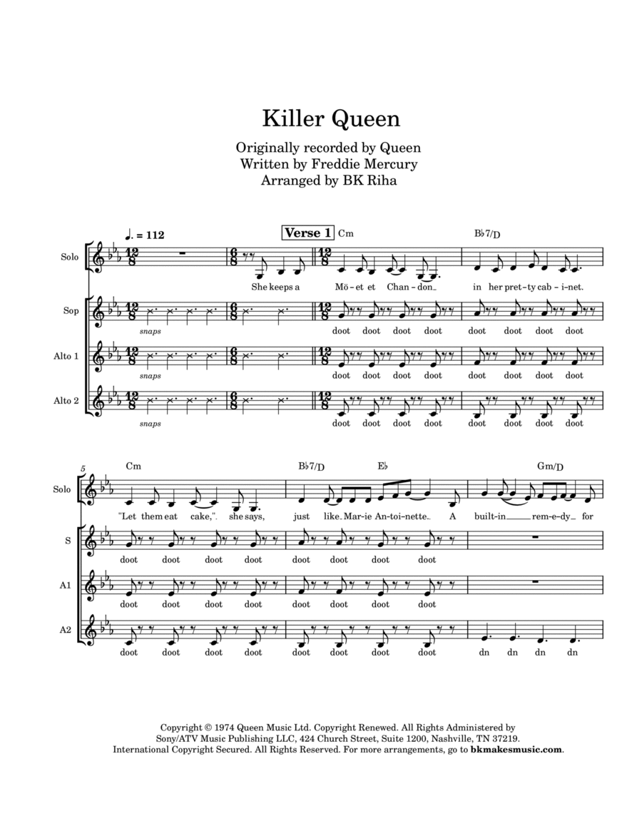 Killer Queen SSA scores gallery preview page 1