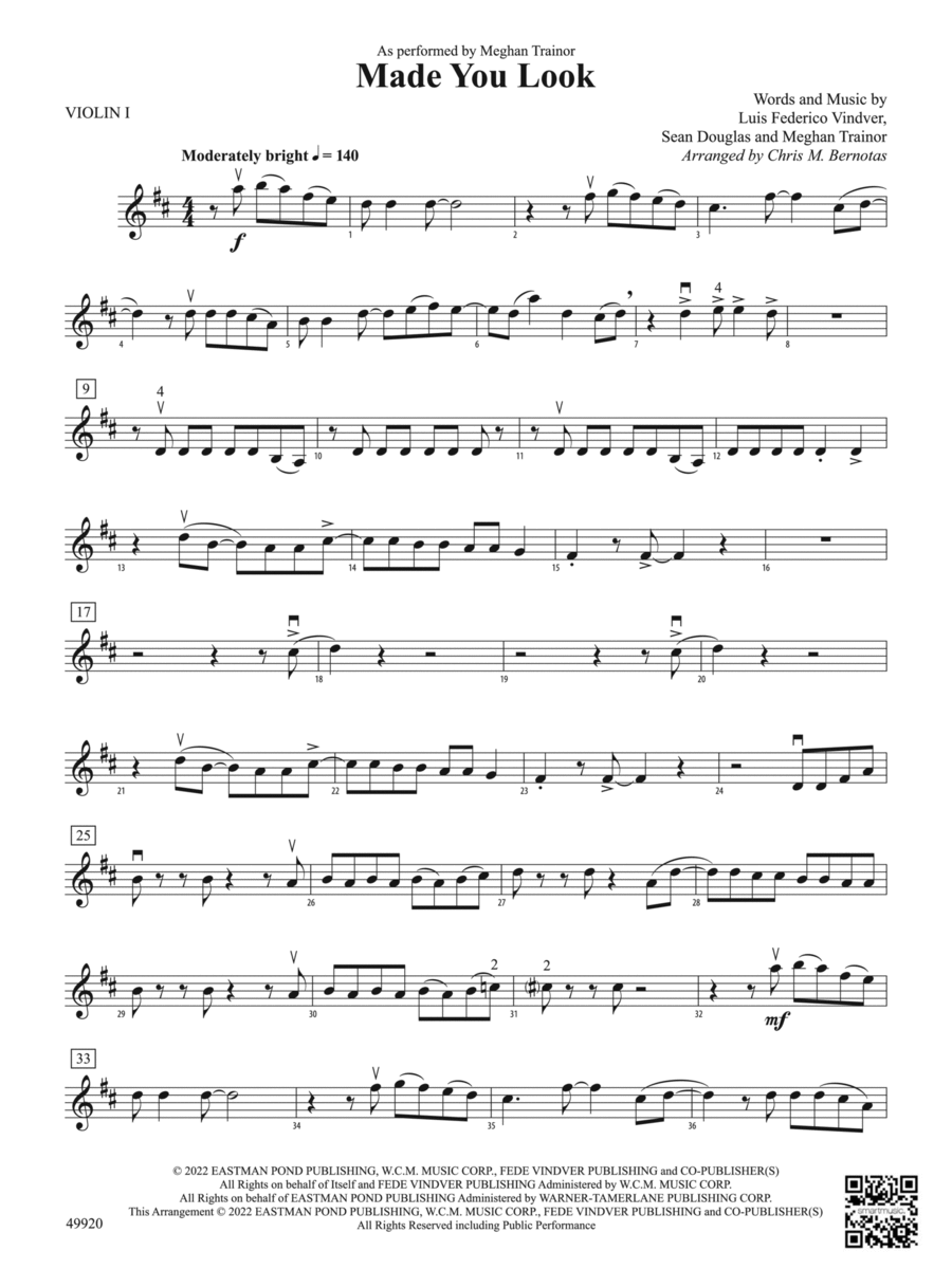 Made You Look: 1st Violin String Orchestra scores gallery preview page 1