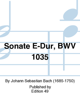 Book cover for Sonate E-Dur, BWV 1035