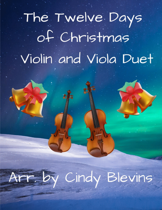 Book cover for The Twelve Days of Christmas, for Violin and Viola Duet