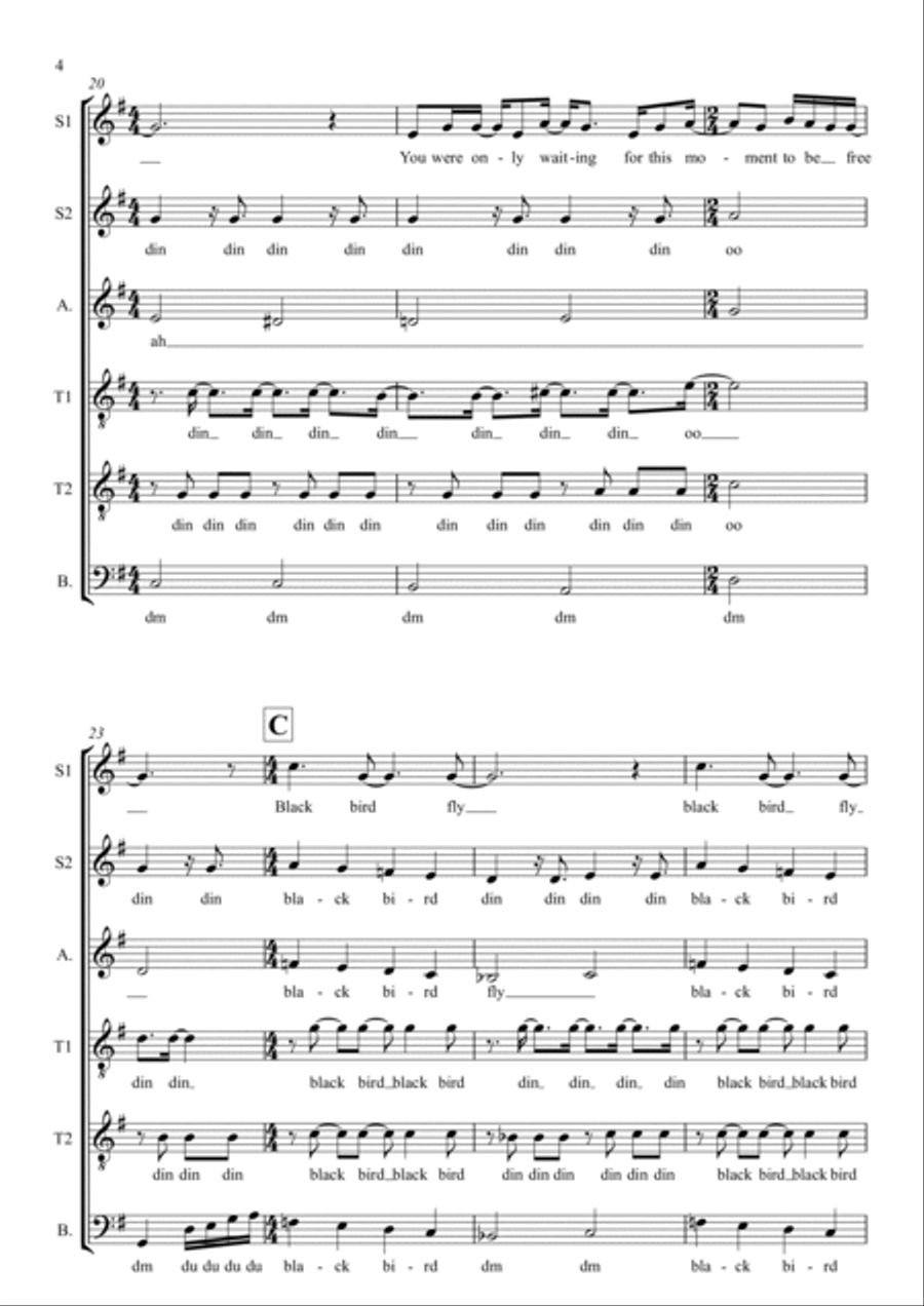 Blackbird Blackbird A Cappella scores gallery preview page 4