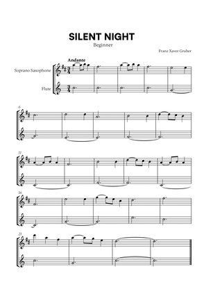 Franz Xaver Gruber - Silent Night (Beginner) (for Soprano Saxophone and Flute)