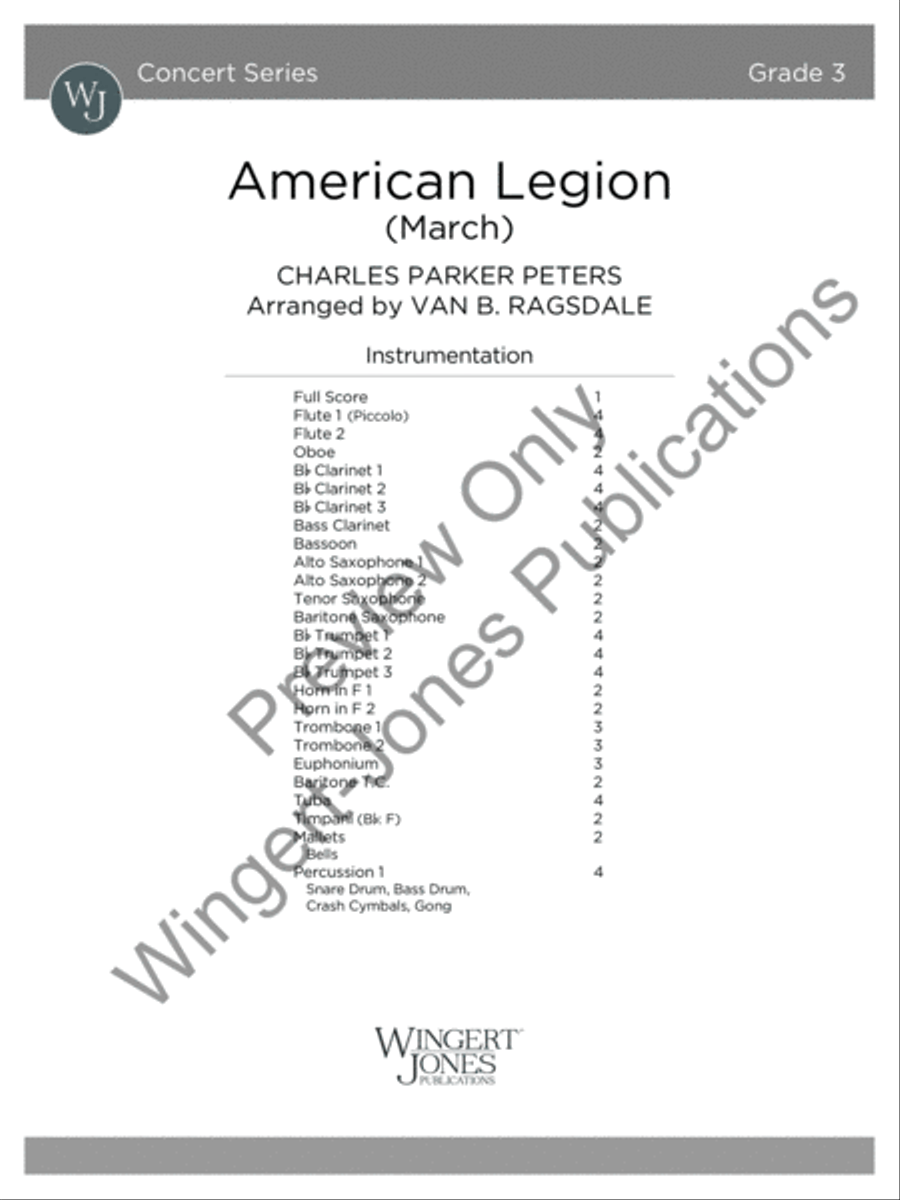 American Legion (Score) Concert Band scores gallery preview page 2